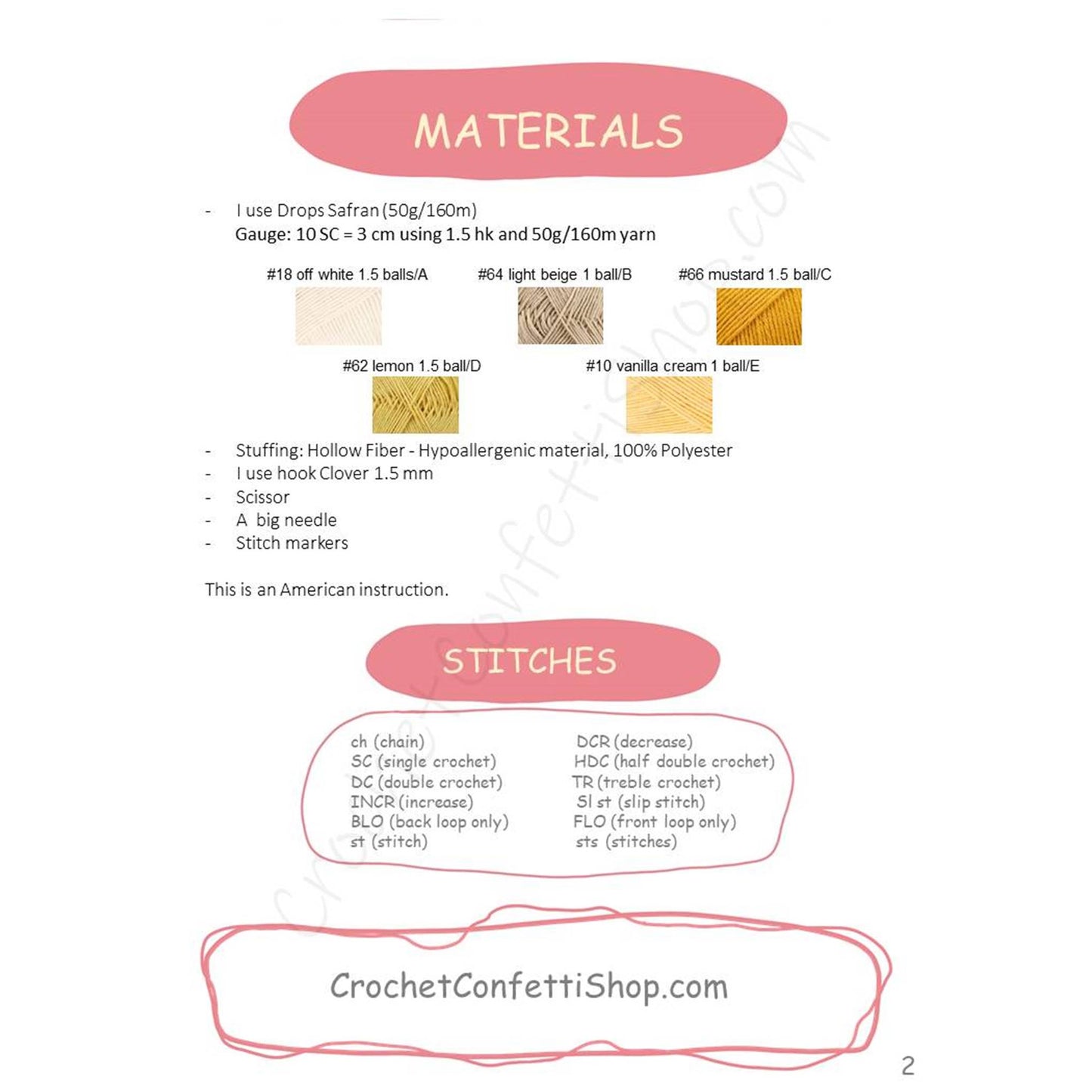 PDF Pattern Amigurumi Friendly Butterfly ENGLISH