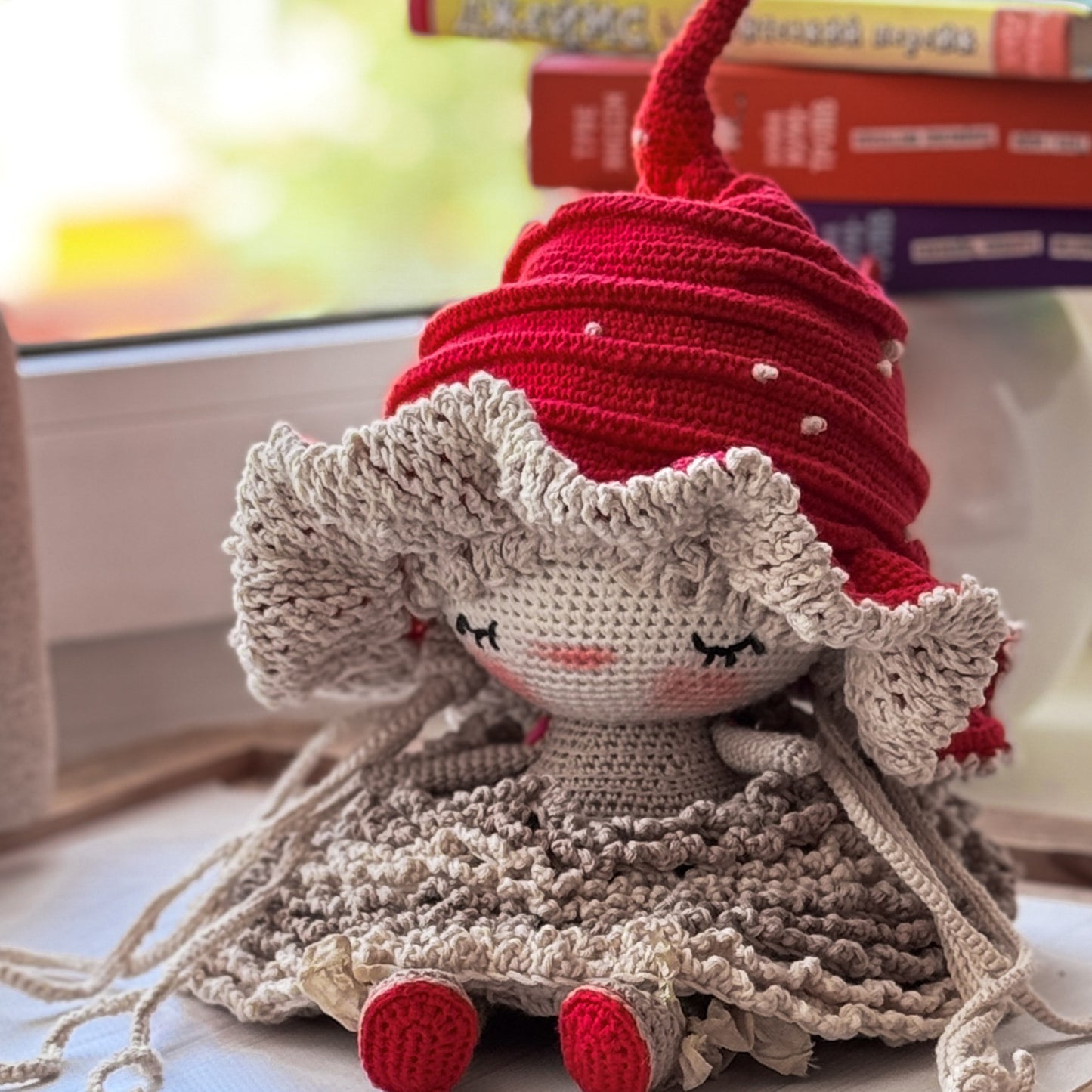 PDF Crochet PATTERN Amigurumi Doll Cute MUSHROOM, ENGLISH Text + 245 Pictures + Video step by step with English text