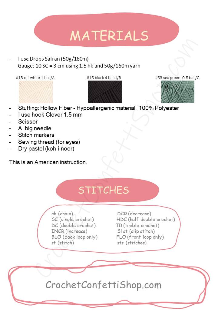 PDF Pattern Amigurumi Friendly Witch ENGLISH