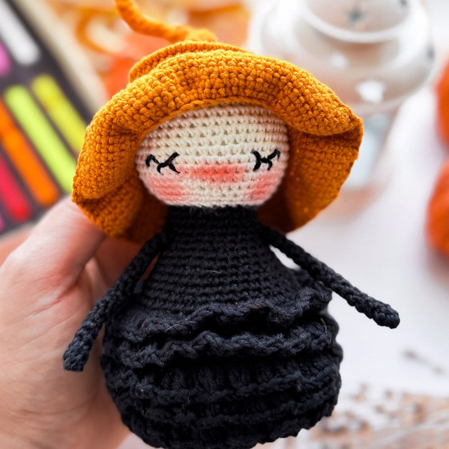 PDF Halloween Crochet PATTERN SET - 3 Amigurumi Patterns in One Bundle: Witch, Pumpkin, Ghost - Holiday Crochet Tutorials ENGLISH