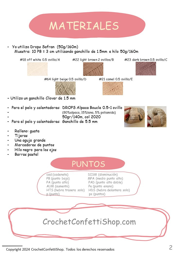 PDF Patrón CIERVO AMISTOSO ESPAÑOL