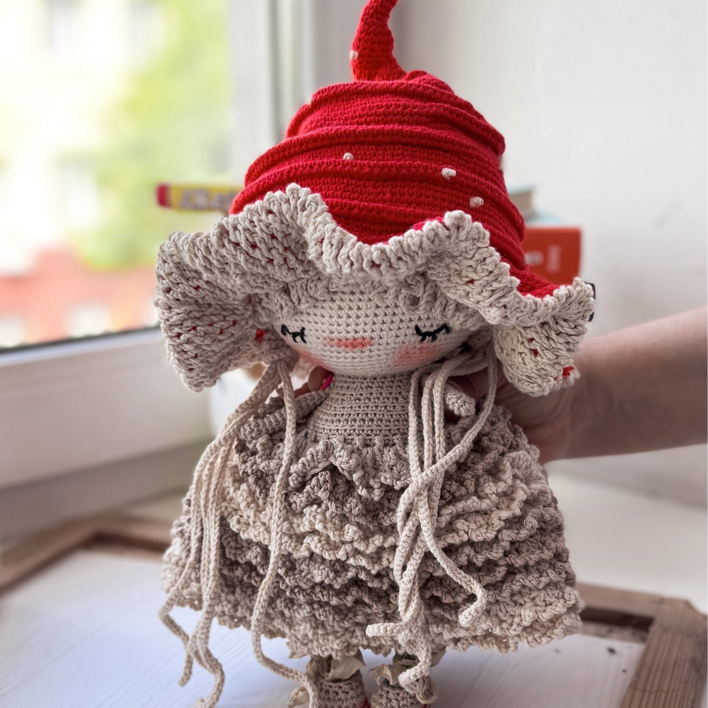 PDF Crochet PATTERN Amigurumi Doll Cute MUSHROOM, ENGLISH Text + 245 Pictures + Video step by step with English text
