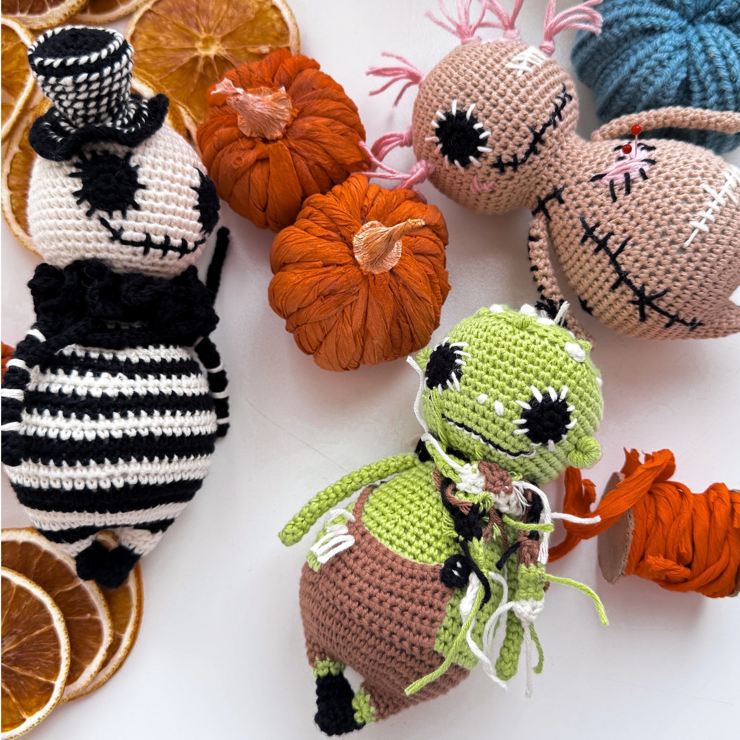 PDF Monster Crochet PATTERN SET - 3 Amigurumi Patterns in One Bundle: Zombie, Voodoo Doll and Skeleton - Halloween Crochet Tutorials ENGLISH