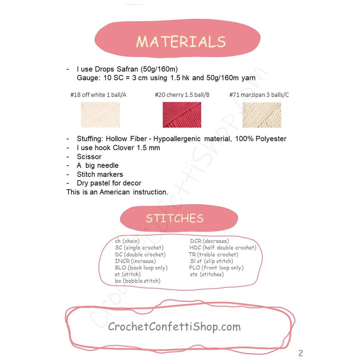 PDF Pattern Amigurumi Friendly Angel ENGLISH