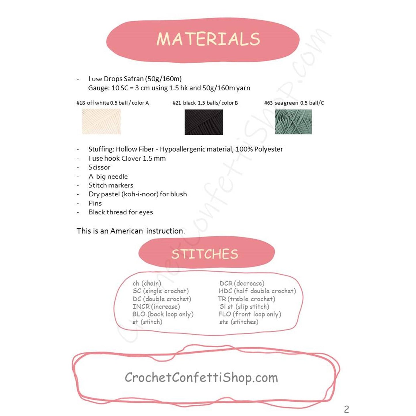 PDF Pattern crochet Little Witch ENGLISH