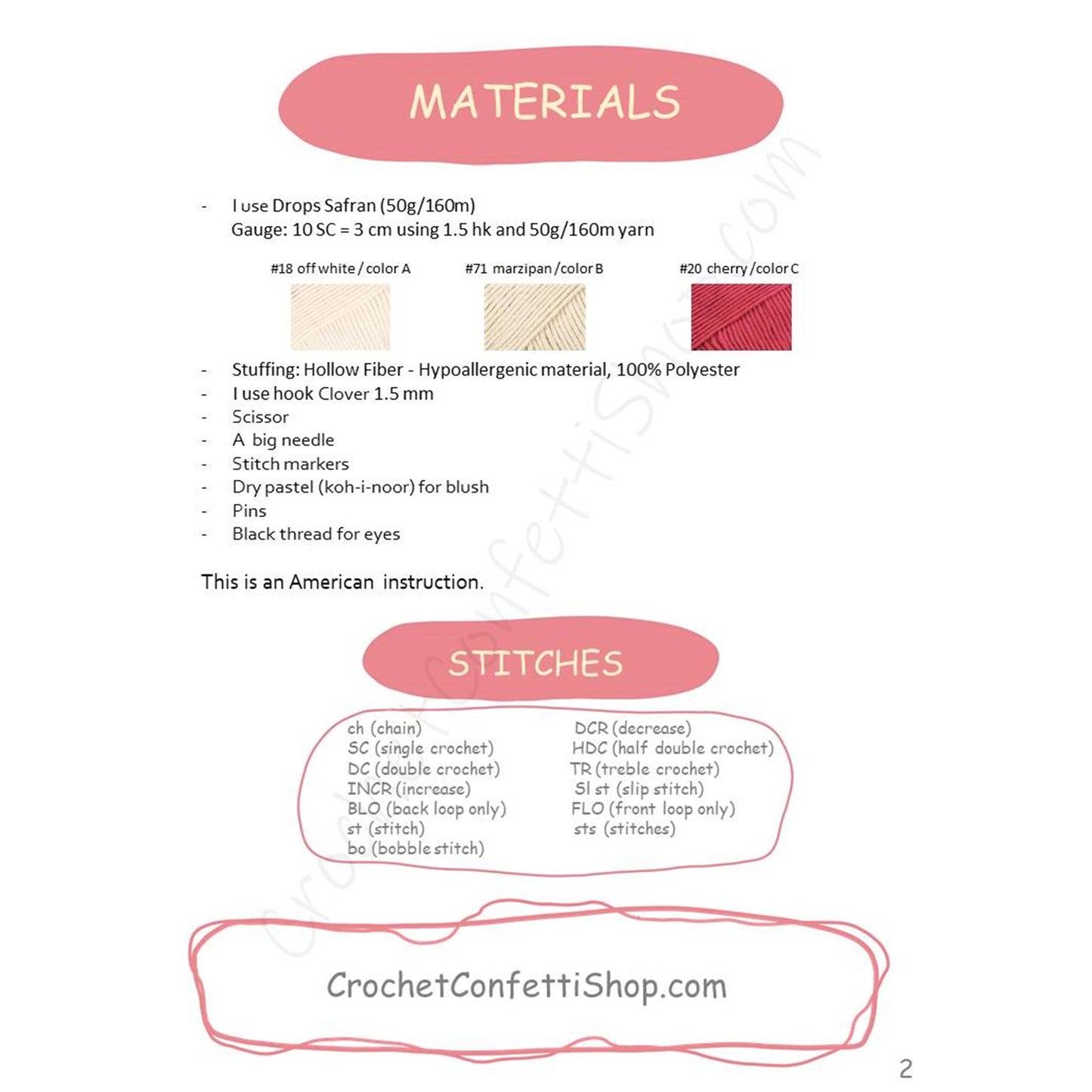 PDF Pattern crochet Little Angel ENGLISH