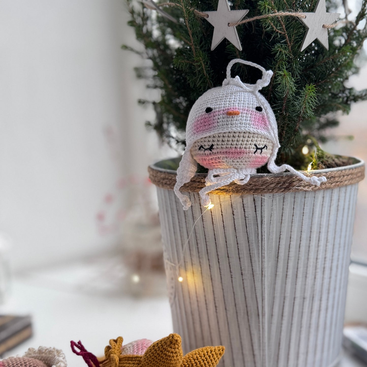 PDF Crochet Pattern Christmas ORNAMENT SET 7 Amigurumi in One Bundle Snowman Star Snowflake Christmas Tree Elf Santa Clause Gingerbread ENGLISH