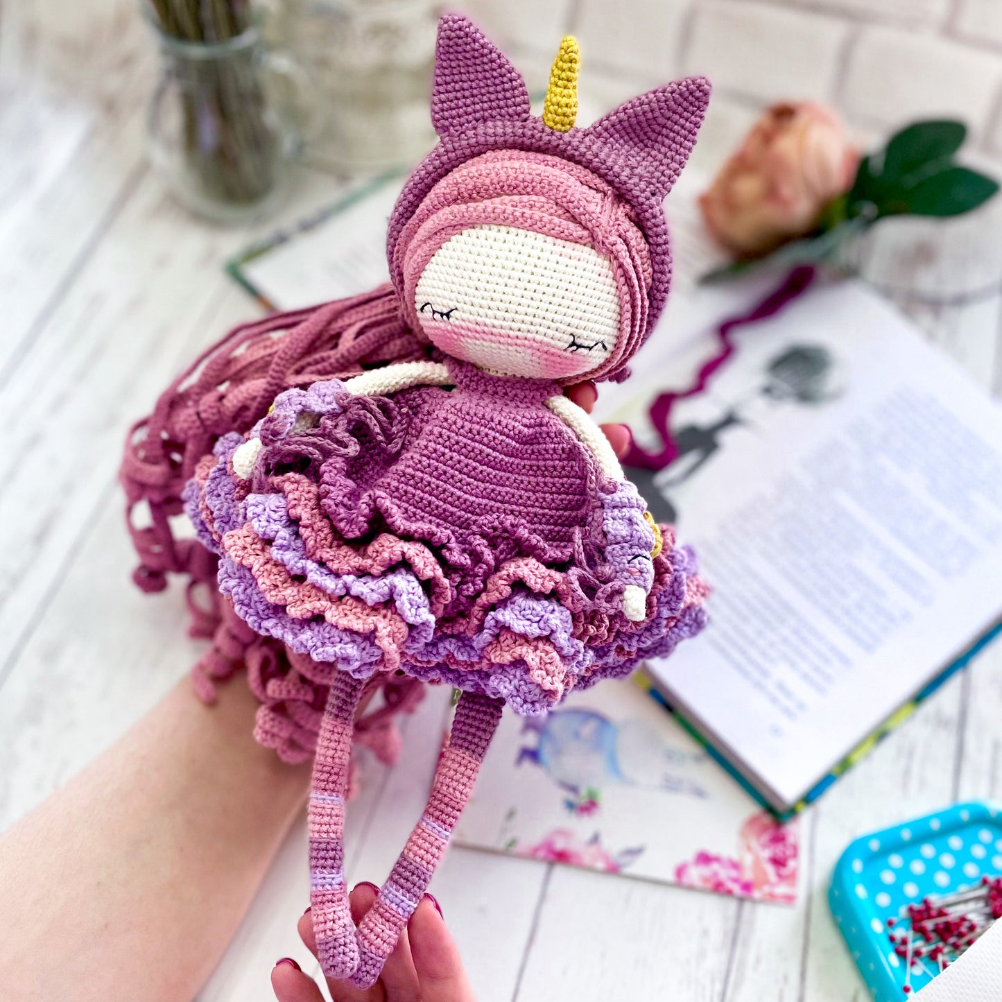 PDF Crochet Pattern Friendly Unicorn ENGLISH