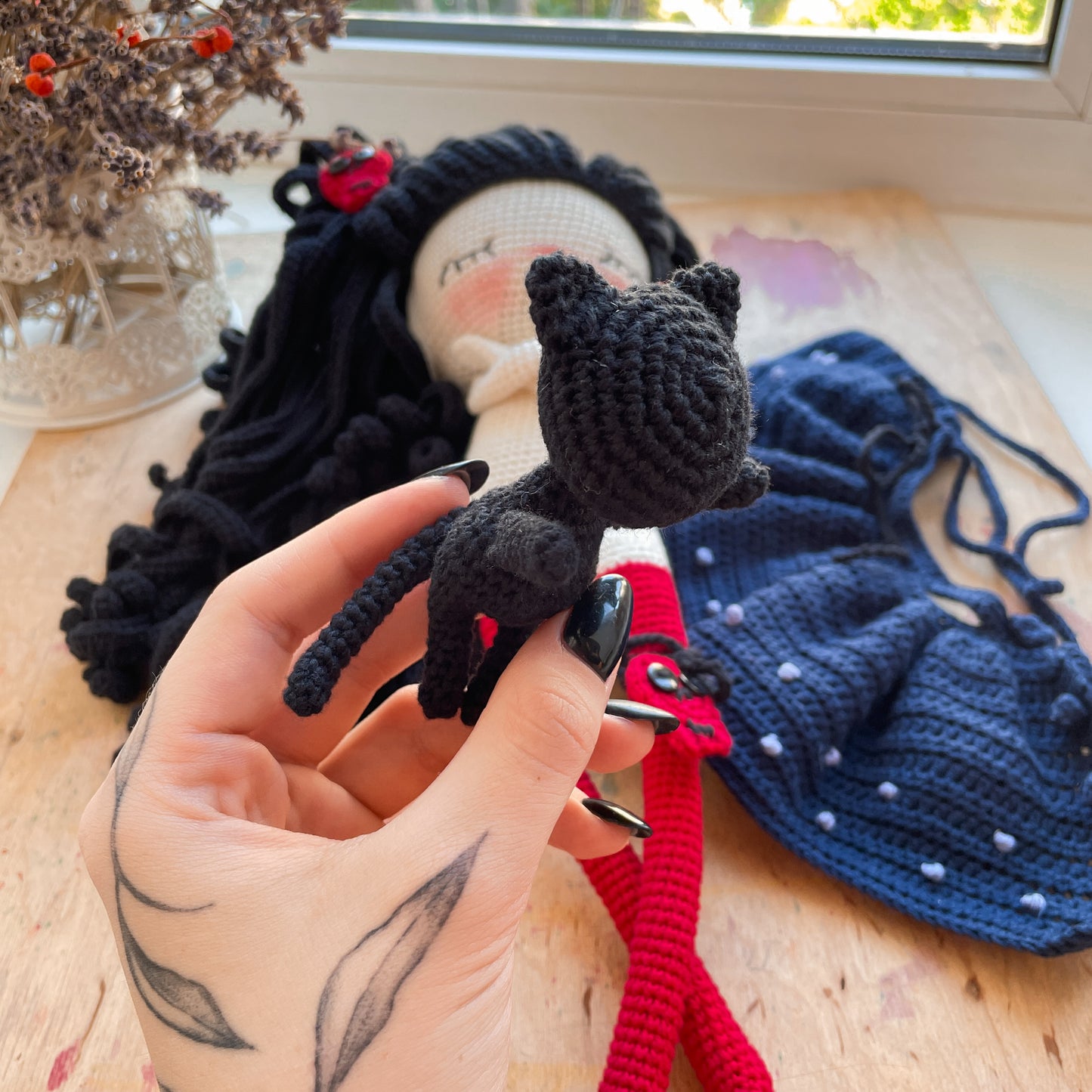 PDF Pattern Amigurumi Friendly Witch with Cat ENGLISH