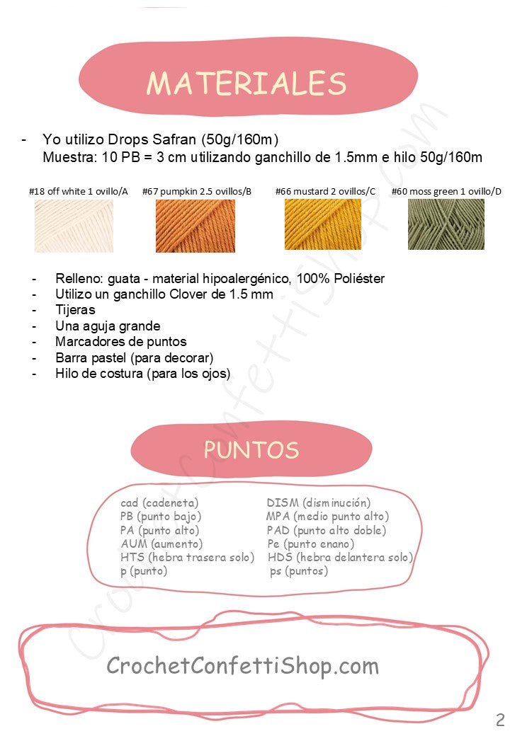 PDF Patrón CALABAZA AMISTOSA ESPAÑOL