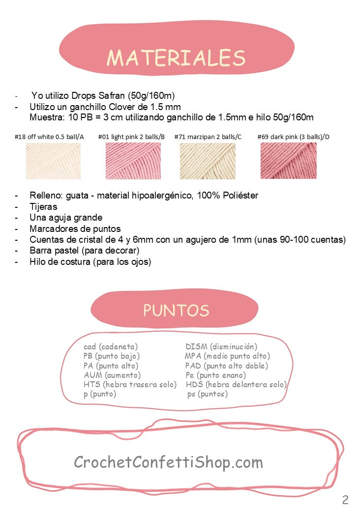 PDF Patrón HADA AMISTOSA ESPAÑOL