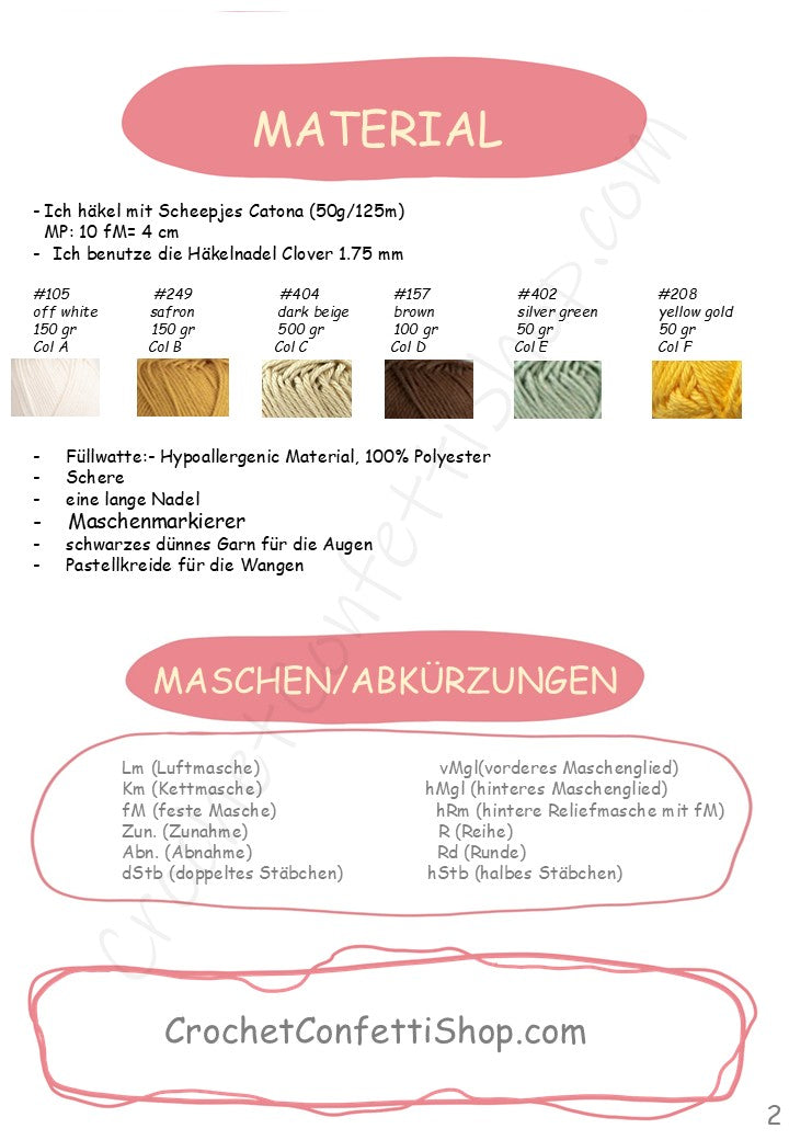 PDF Crochet PATTERN Amigurumi Doll Friendly Bee - Tutorail with 200 pictures Deutsch