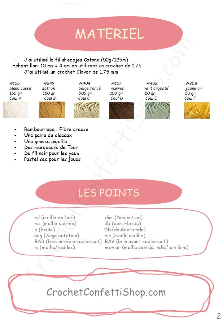 PDF Patron ABEILLE AMICALE français - Tutorail with 200 pictures