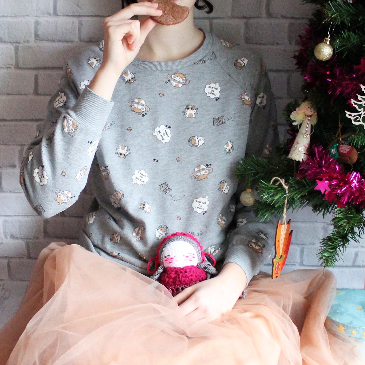 Crochet amigurumi doll sheep