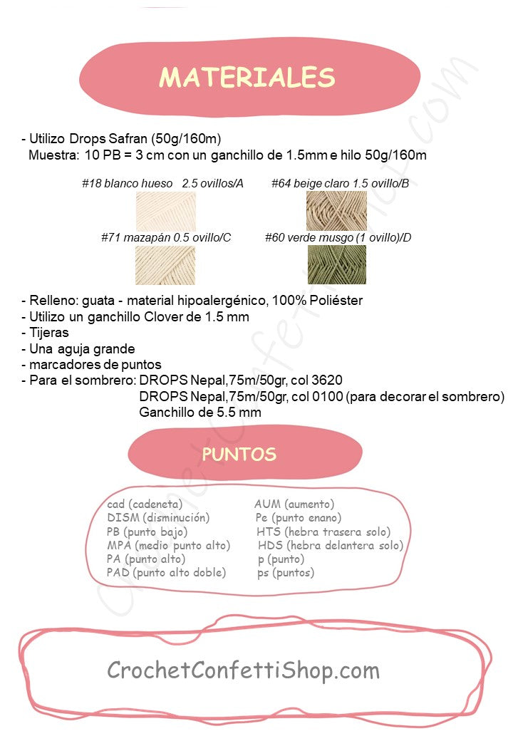 PDF PATRÓN DE SETA AMISTOSA ESPAÑOL
