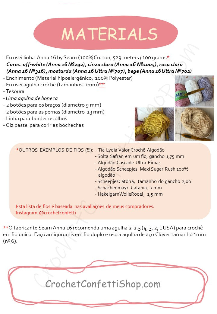PDF PADRÃO DE ANJO BONITO Portuguesa Brasileira
