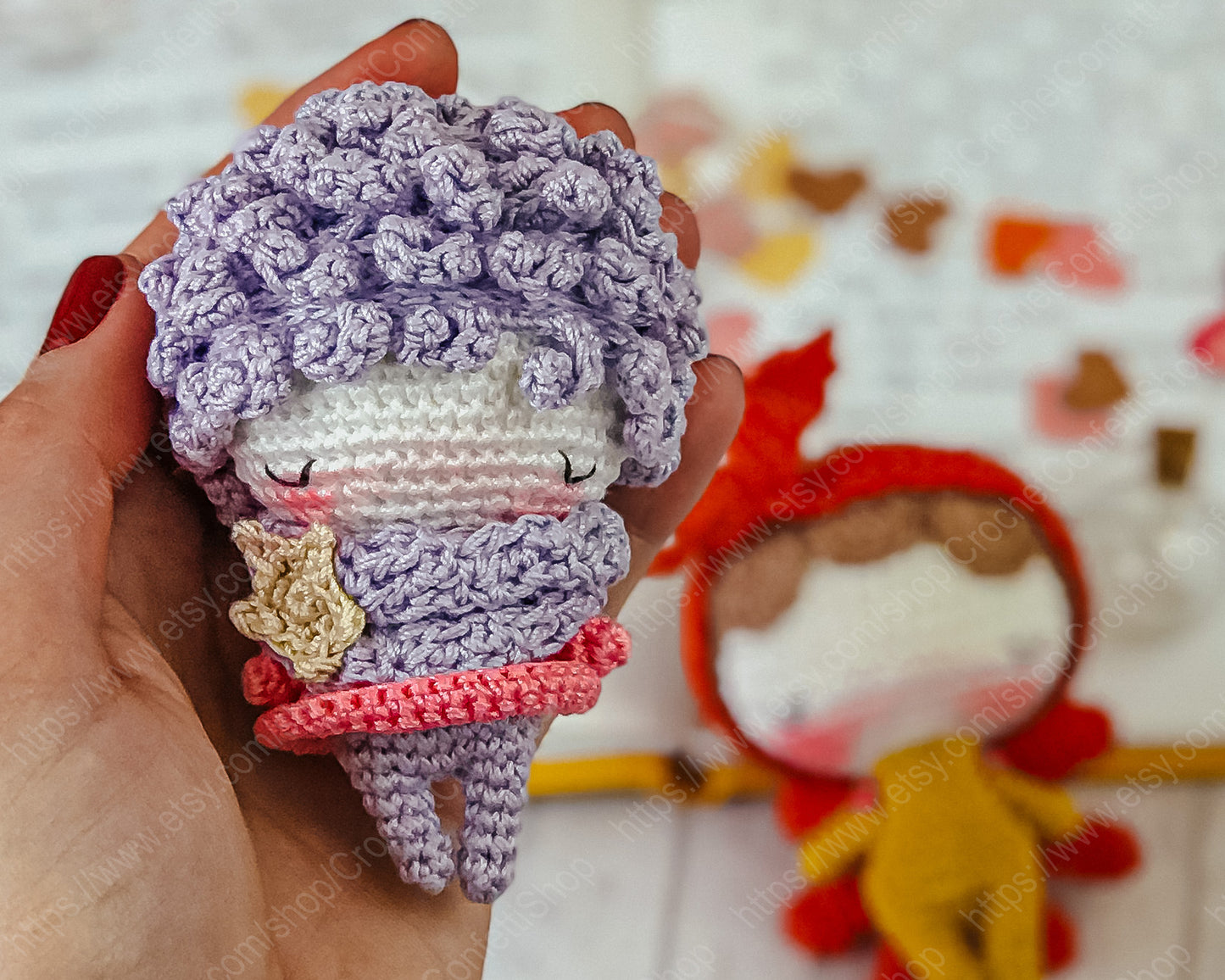 PDF Pattern Crochet Amigurumi Valentine Angel and Little Angel