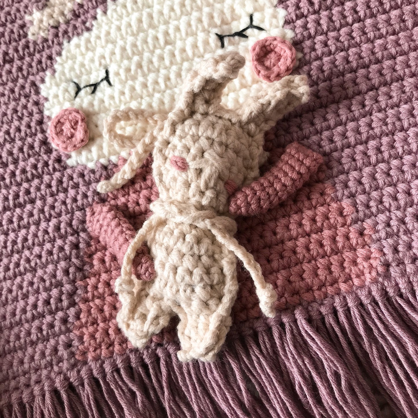 PDF PATTERN Crochet Wall Hanging Decor Bunny Marshmallow ENG