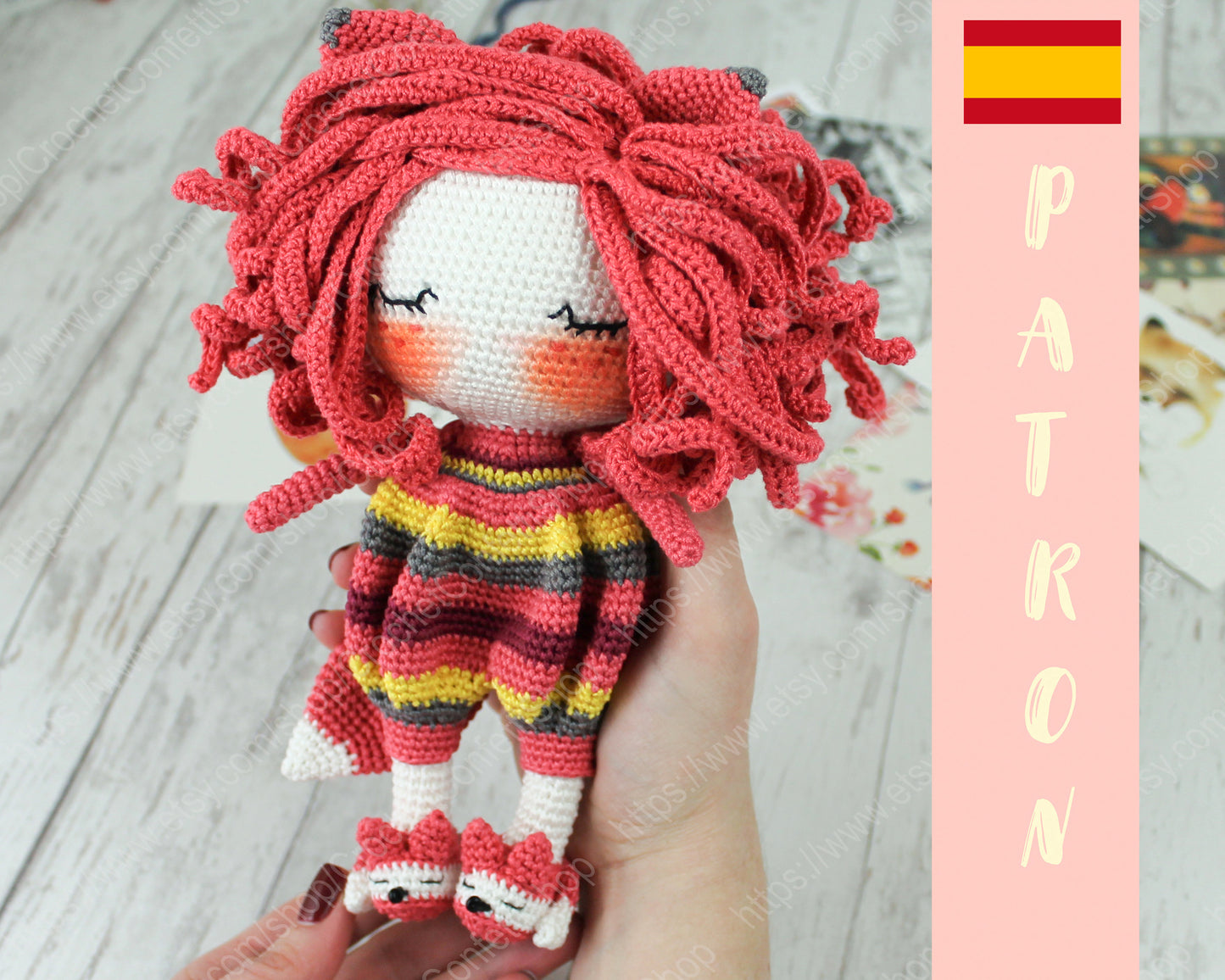 Patrón de la muñeca zorro soñoliento