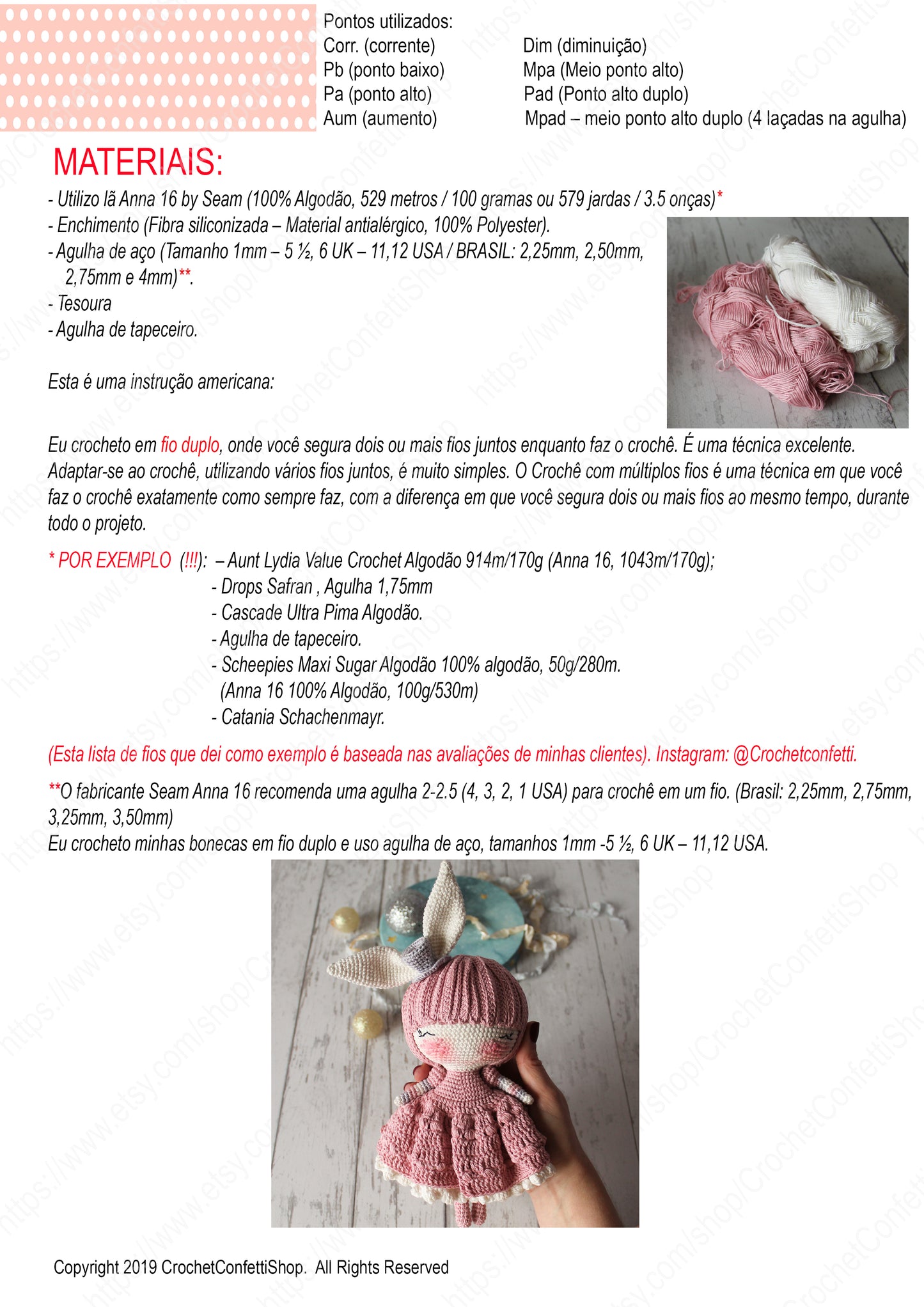 PDF BONECA BUNNY MARSHMALLOW Portuguesa Brasileira