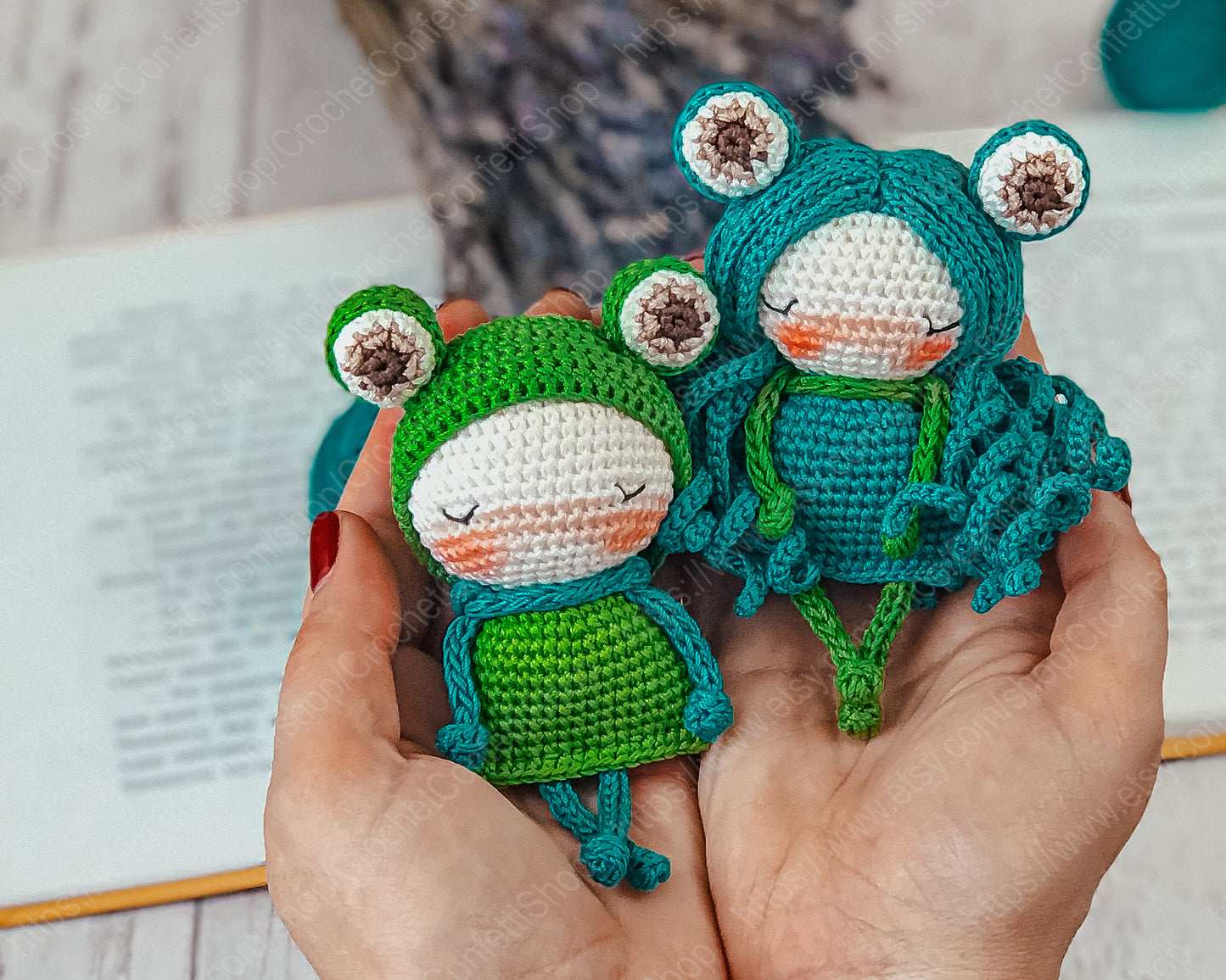 PDF Pattern Crochet Amigurumi Little Frogs English