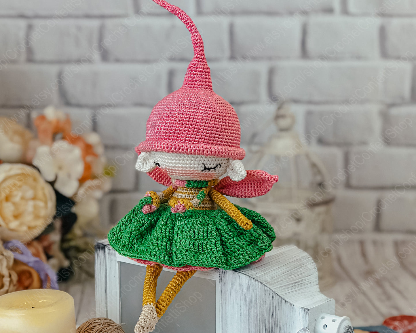 PDF CROCHET PATTERN Amigurumi Flower Elf ENGLISH