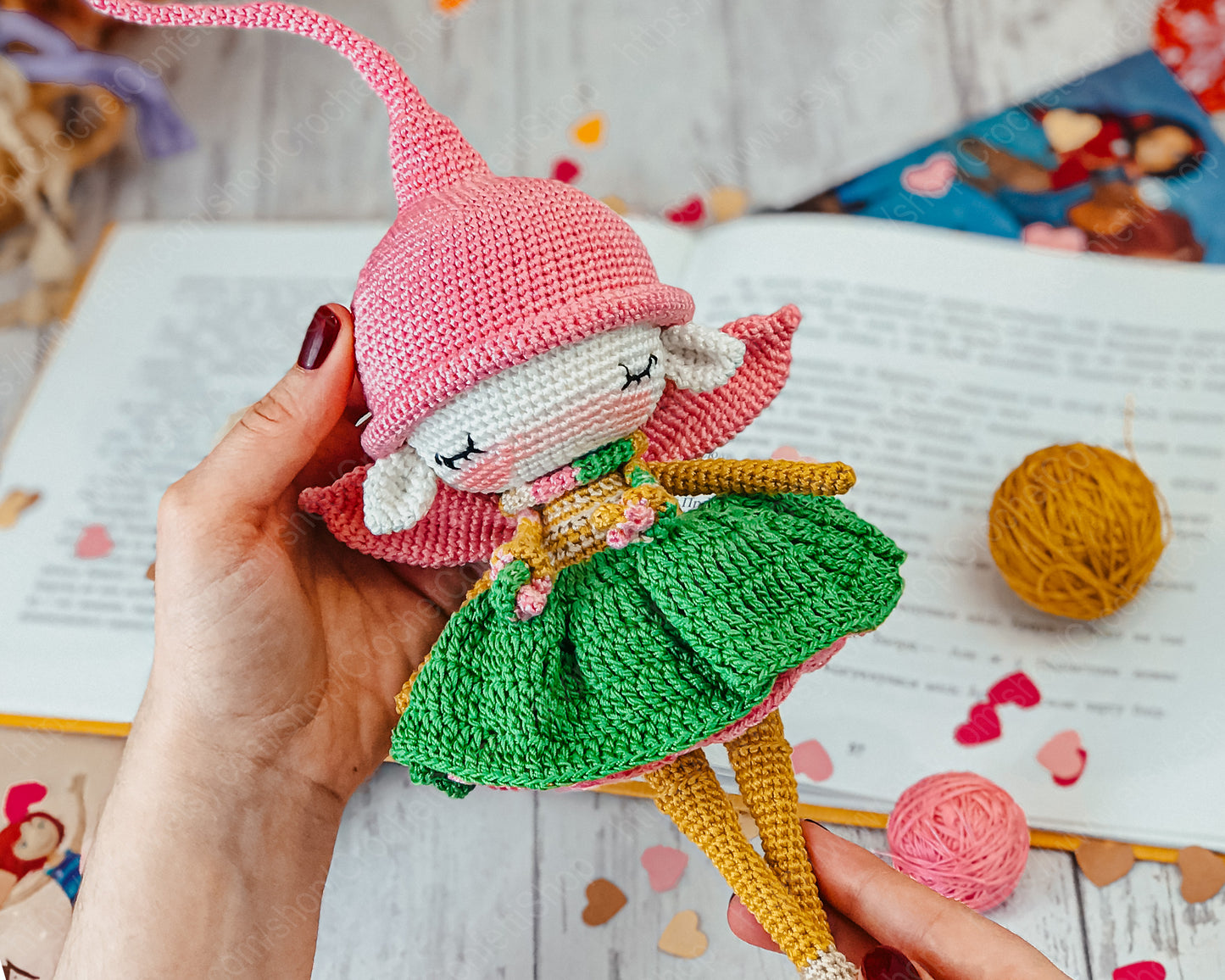 PDF CROCHET PATTERN Amigurumi Flower Elf ENGLISH