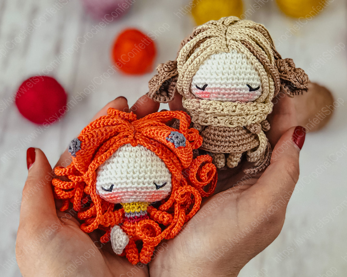 PDF Pattern Crochet Amigurumi Little Sleepy Fox and Sleepy Sheep English