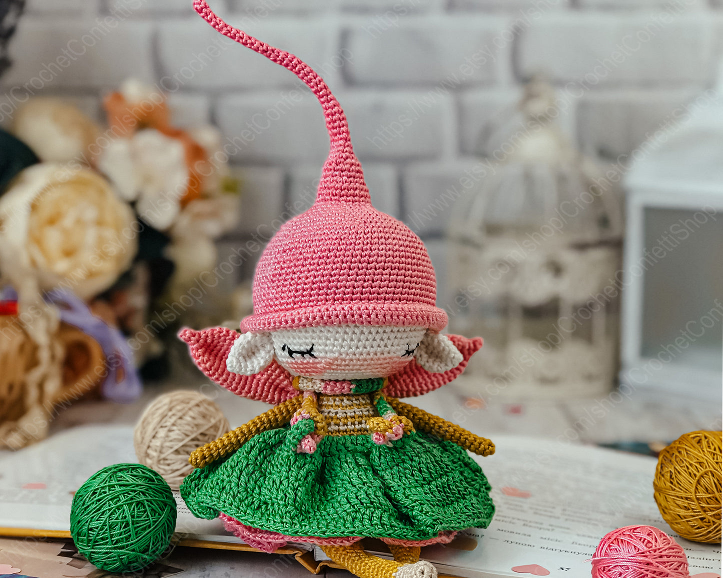 PDF CROCHET PATTERN Amigurumi Flower Elf ENGLISH
