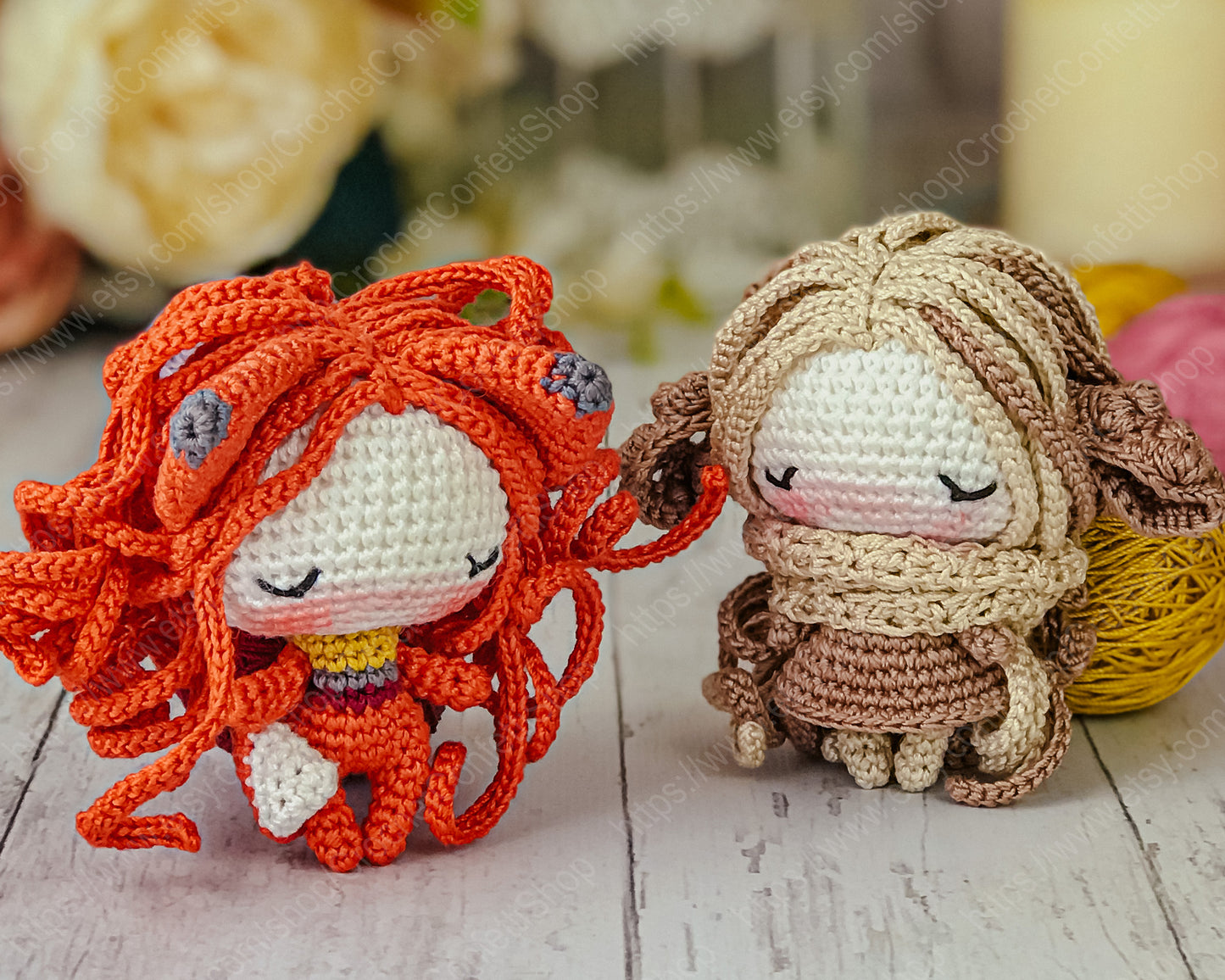 PDF Pattern Crochet Amigurumi Little Sleepy Fox and Sleepy Sheep English