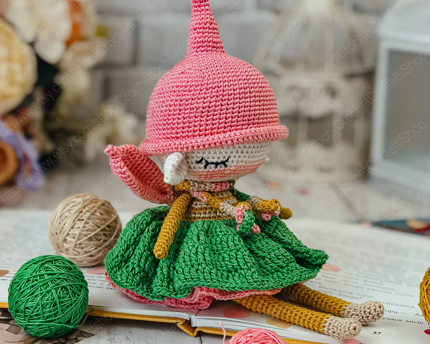 PDF CROCHET PATTERN Amigurumi Flower Elf ENGLISH