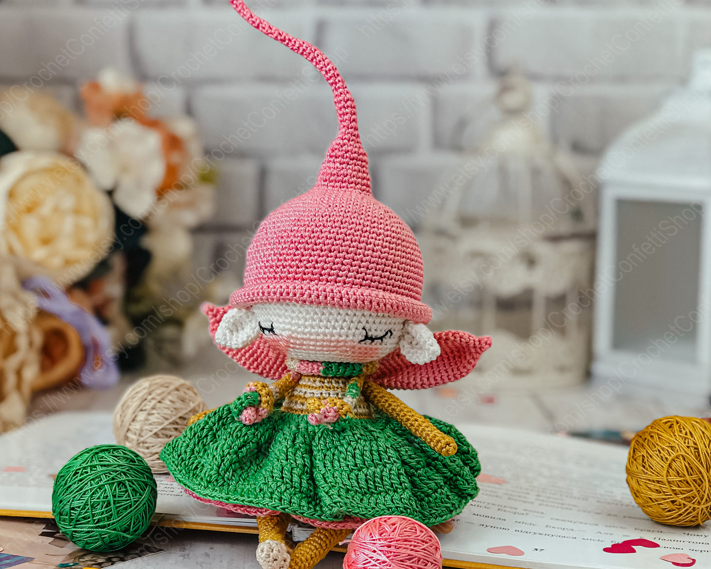 PDF CROCHET PATTERN Amigurumi Flower Elf ENGLISH