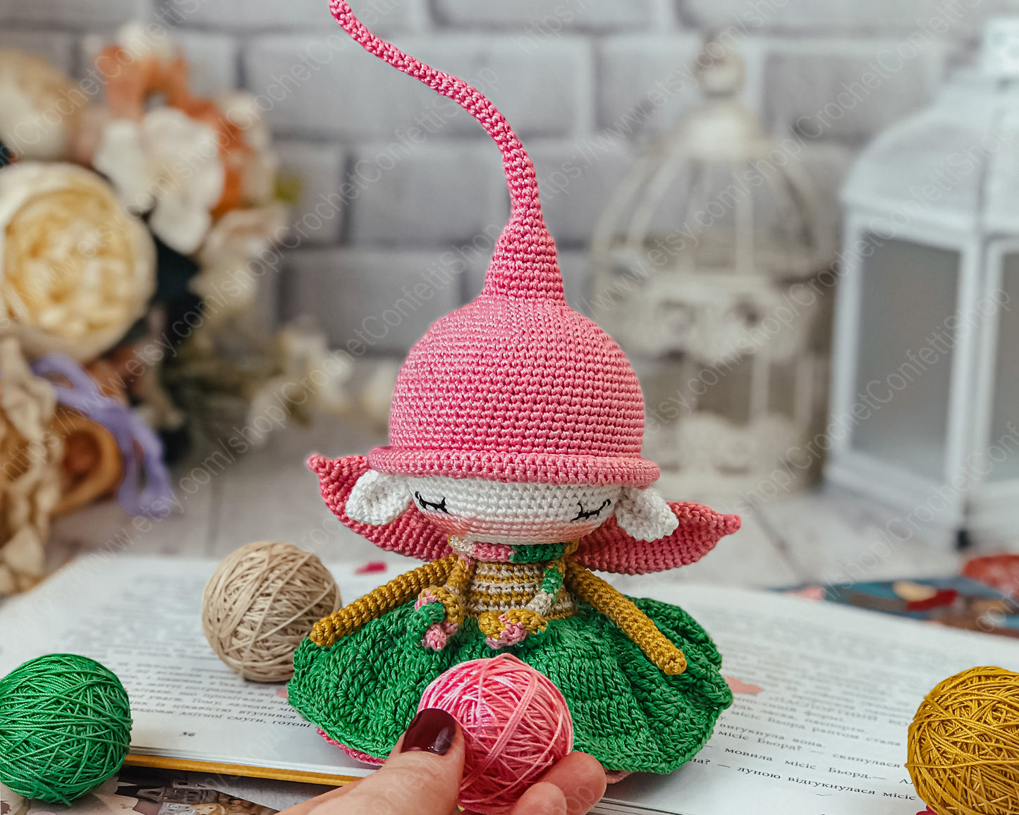 PDF CROCHET PATTERN Amigurumi Flower Elf ENGLISH