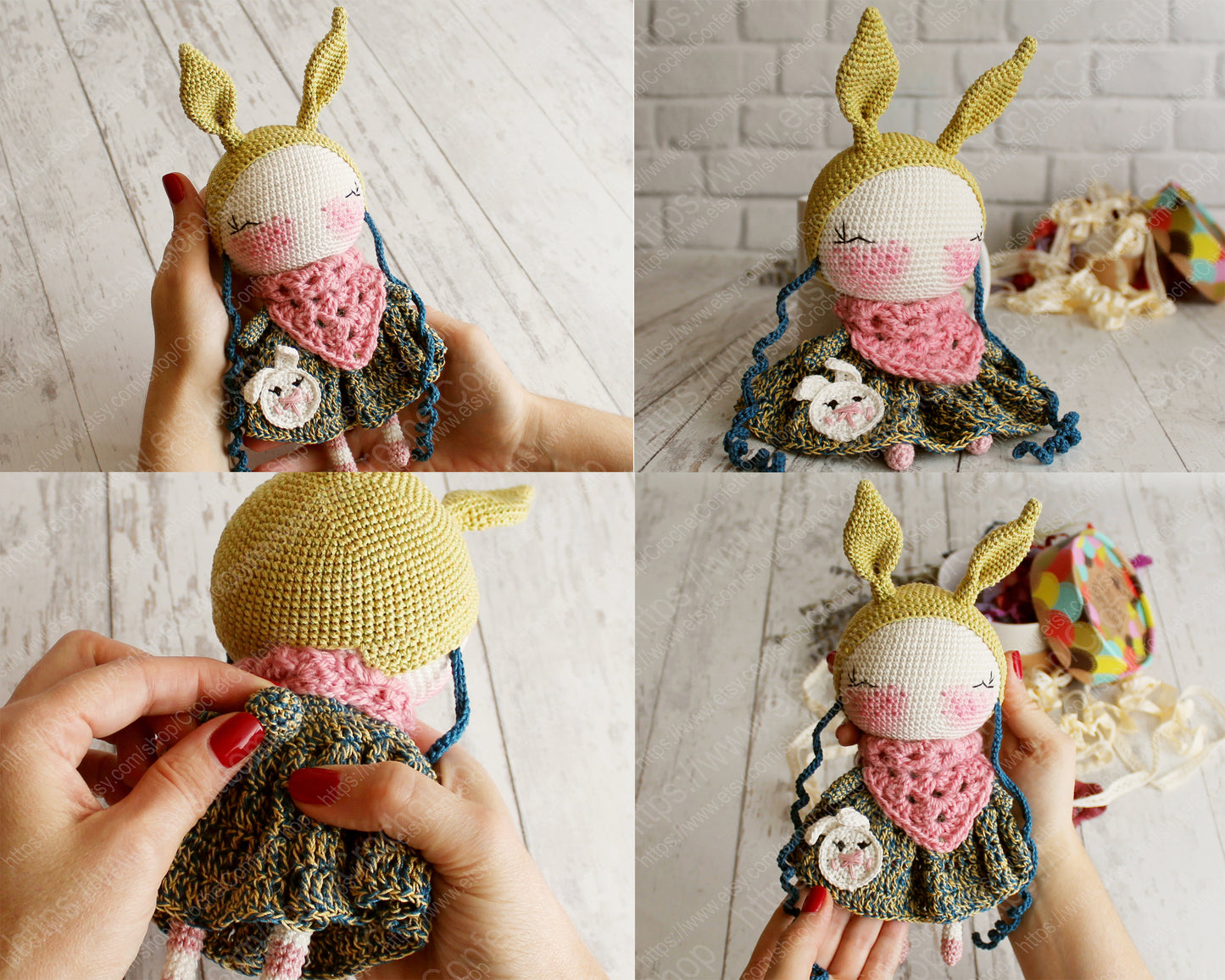 PDF SET Two Amigurumi Patterns, Amigurumi Rabbit, Amigurumi Little Red Fox, DIY Doll, Stuffed Toy, Crochet Gift Idea