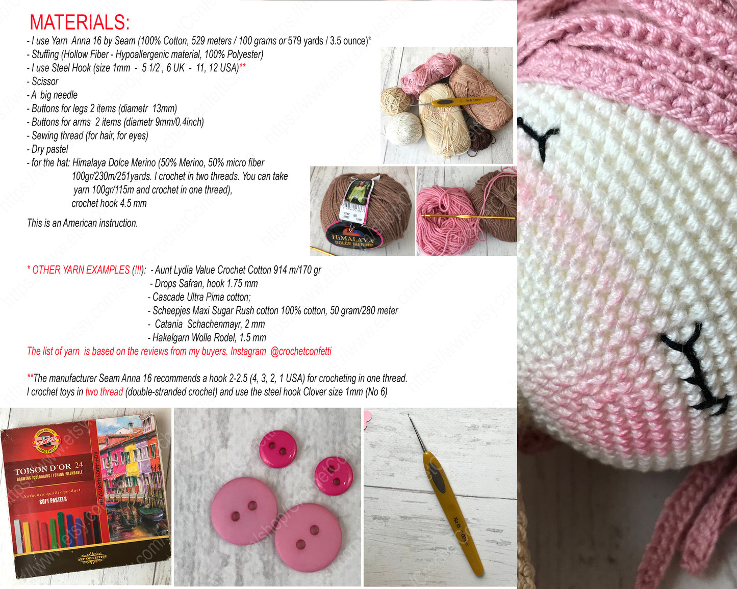 PDF PATTERN Crochet Amigurumi Doll Cute Sheep ENGLISH