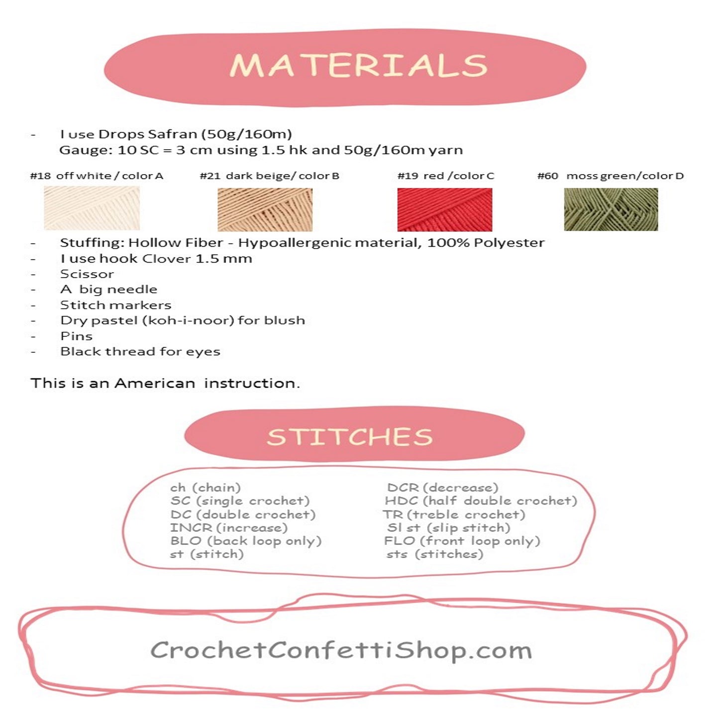 PDF Pattern crochet Little Mushroom ENGLISH