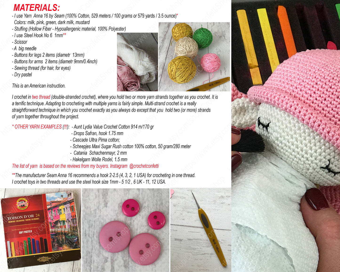 PDF CROCHET PATTERN Amigurumi Flower Elf ENGLISH
