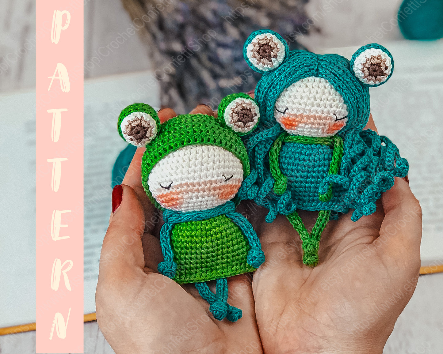 PDF Pattern Crochet Amigurumi Little Frogs English