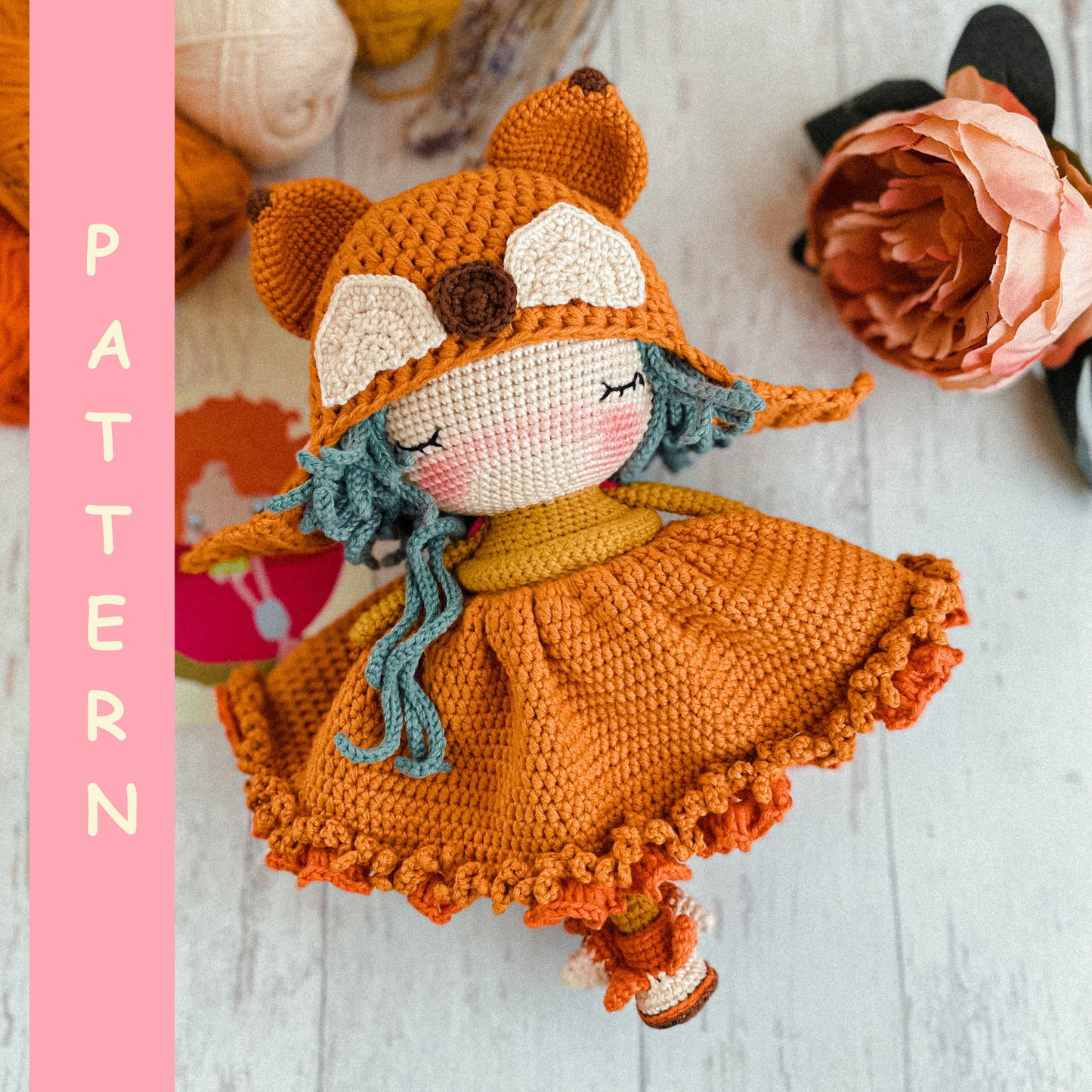 PDF Crochet PATTERN Amigurumi Doll Cute Fox English
