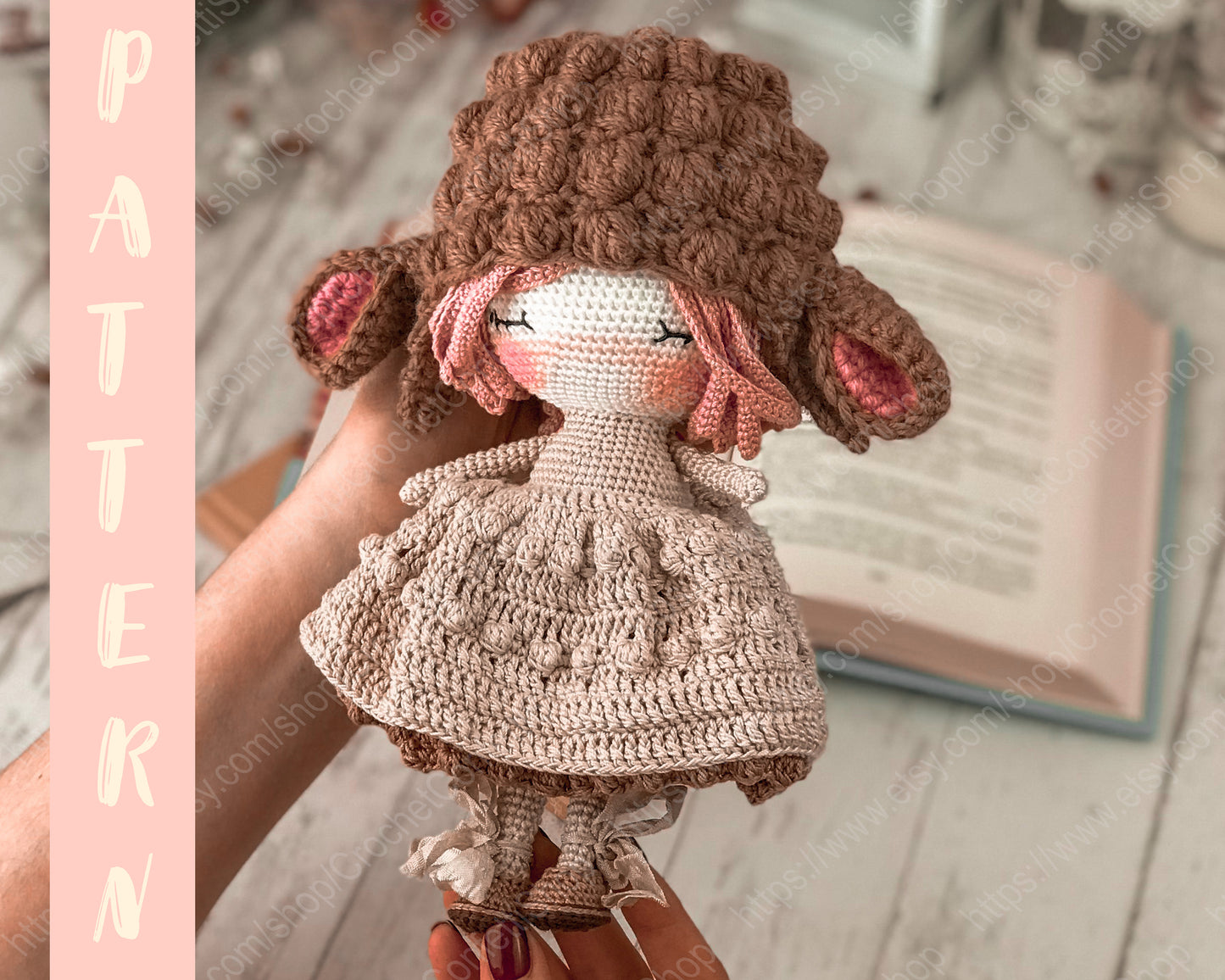 PDF PATTERN Crochet Amigurumi Doll Cute Sheep ENGLISH