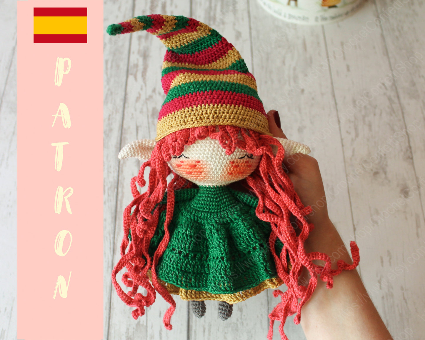 Patrón de la muñeca elfo de navidad