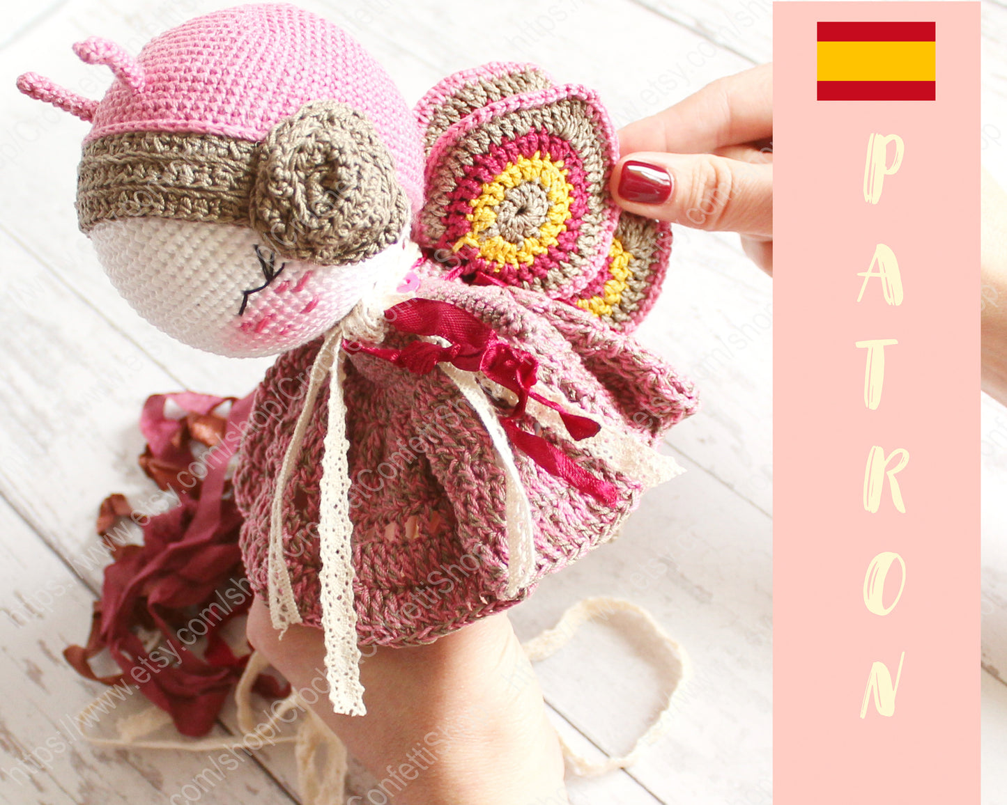 Patrón de la muñeca mariposa Espanol
