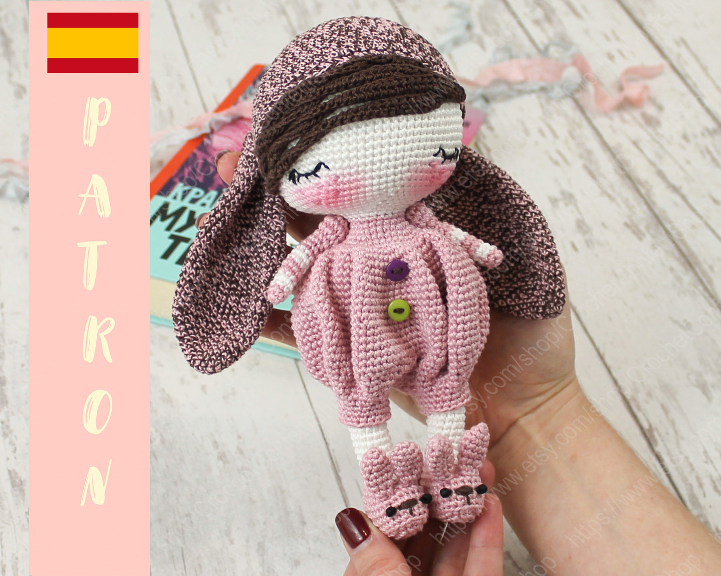 Patrón de la muñeca conejito soñoliento