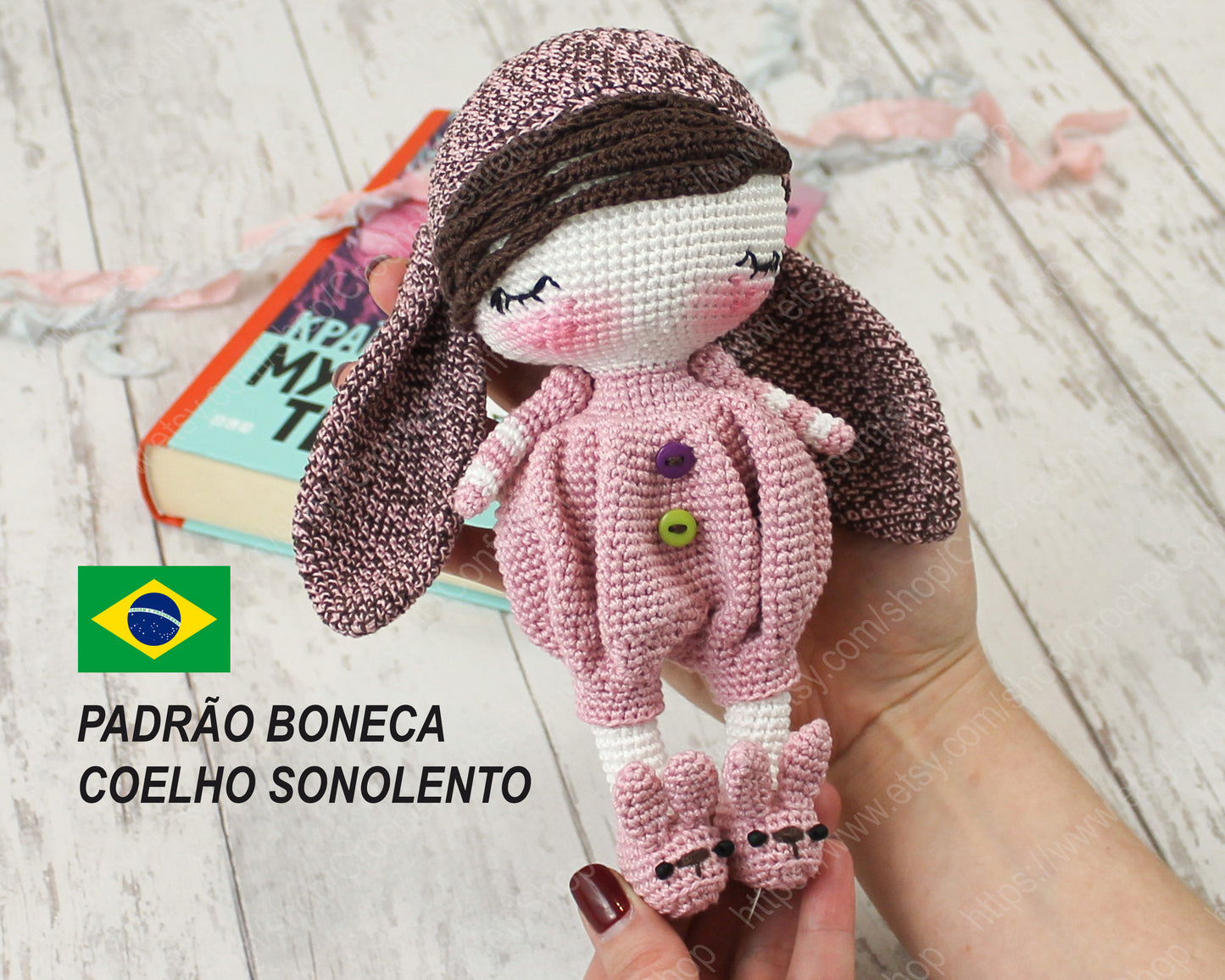 PDF PADRÃO BONECA COELHO SONOLENTO Brazilian Portuguese