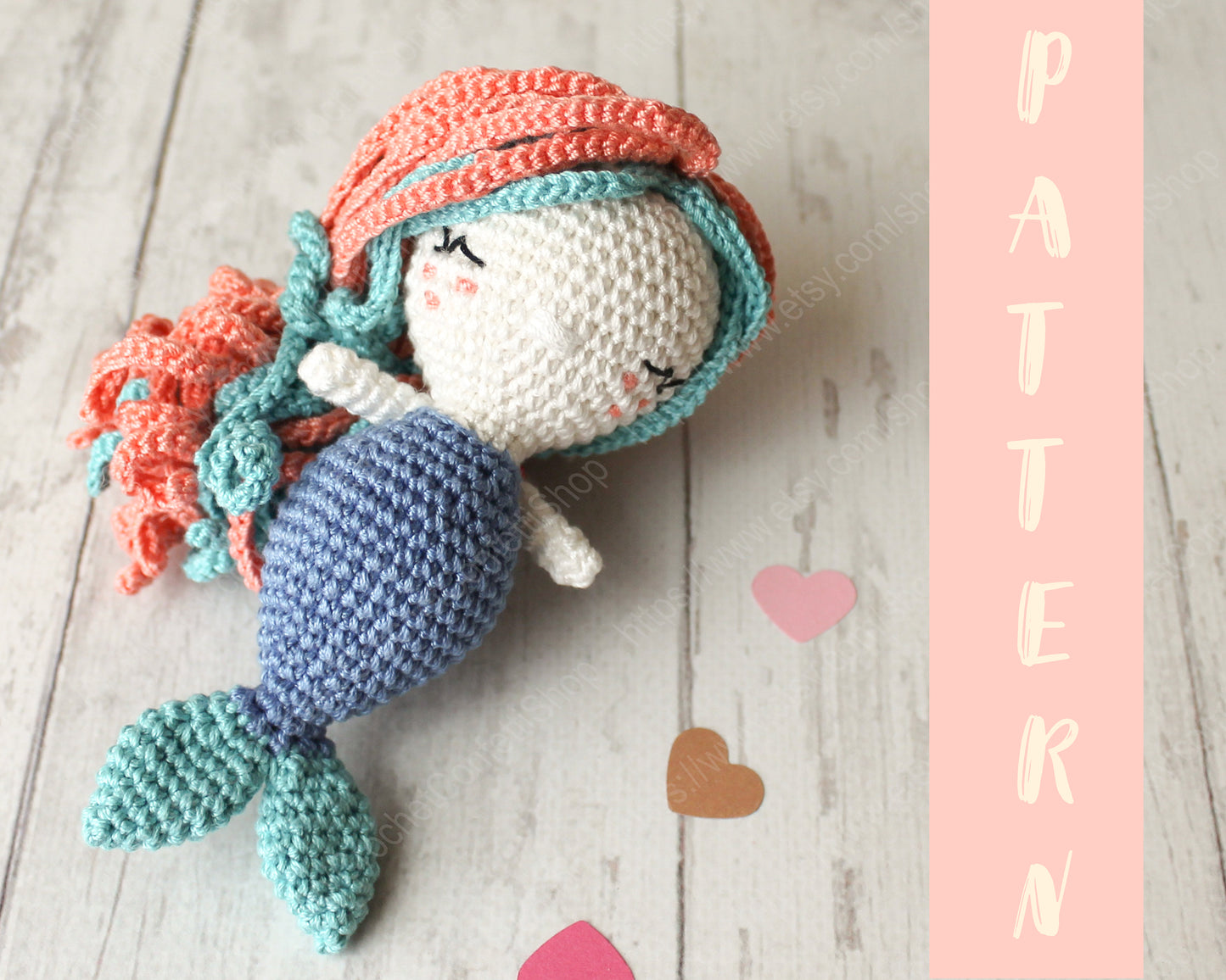 Crochet amigururmi pattern Little Mermaid English