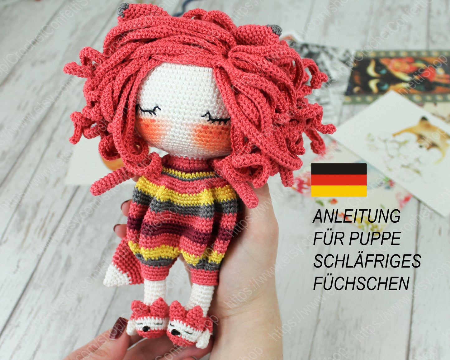 ANLEITUNG FÜR PUPPE SCHLÄFRIGES FÜCHSCHEN