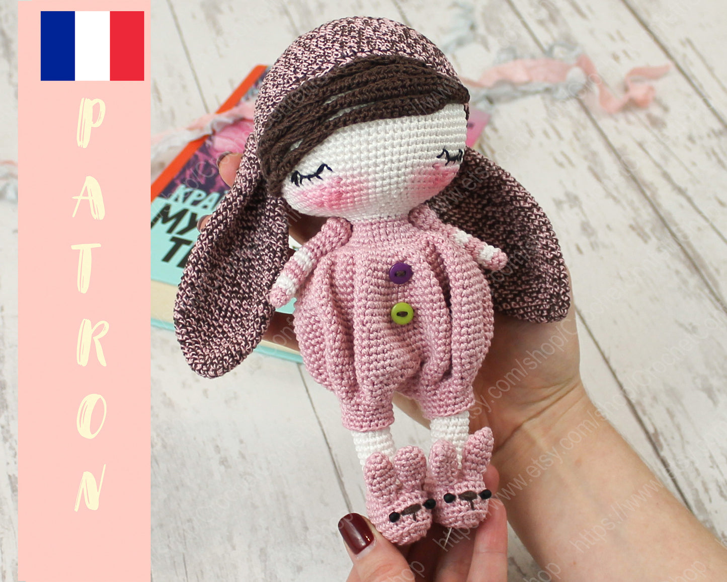 Patrón POUPEE LAPINE ENDORMIE