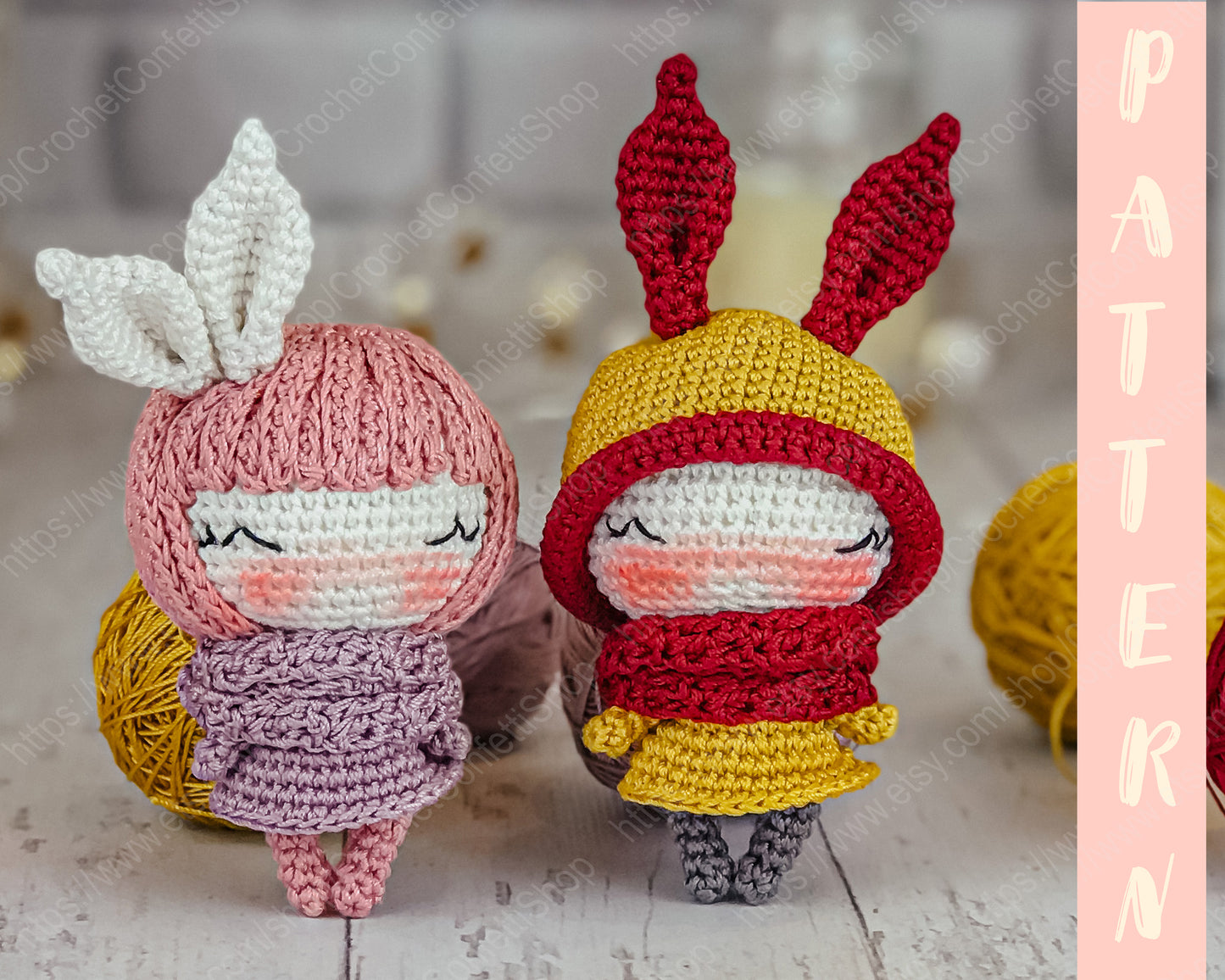 PDF Pattern Little Crochet Amigurumi Bunnies English