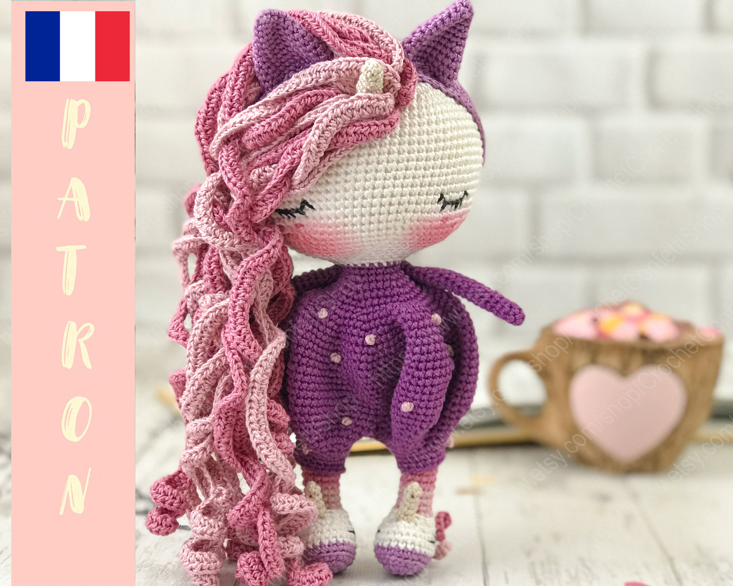 Patron de poupee licorne endormie