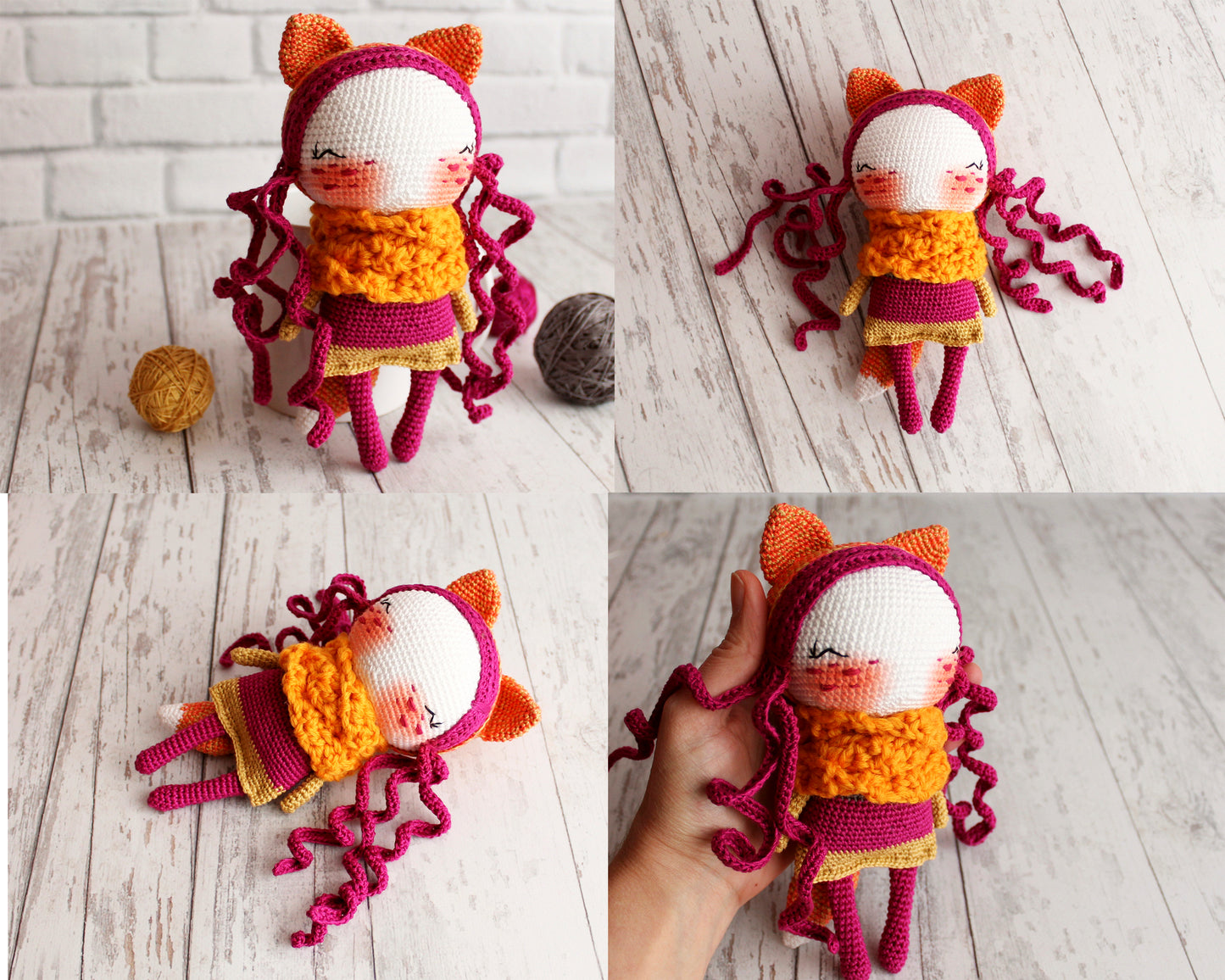 PDF SET Two Amigurumi Patterns, Crochet Fox , Amigurumi Little Sheep, Handmade Gift Ideas, DIY Doll, Cute Little Stuffed Toy